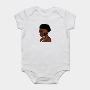 Proud African Woman with West African Pattern Baby Bodysuit